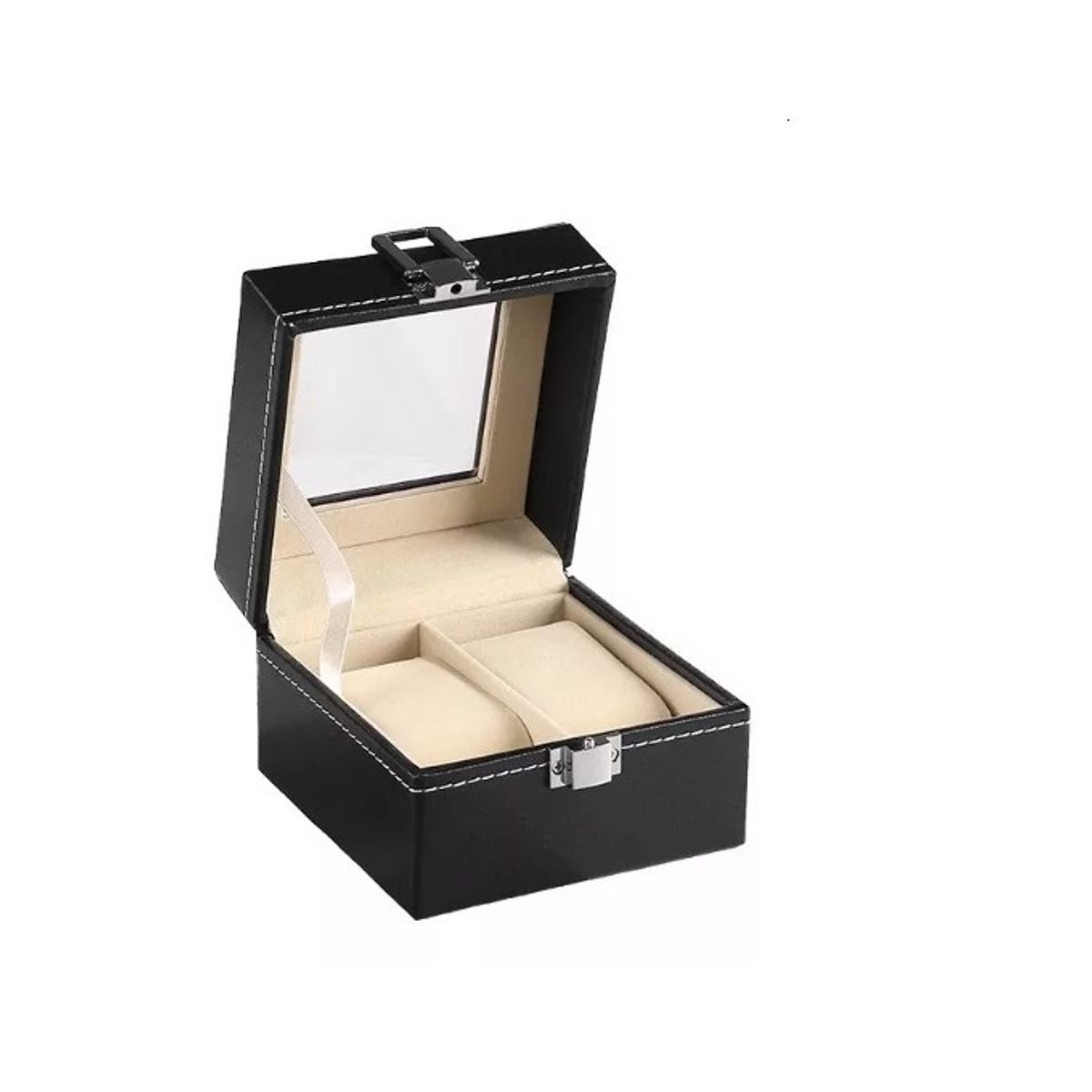 GENERICO - Organizador Estuche Caja 2 Relojes Exhibidor Elegante Joyas