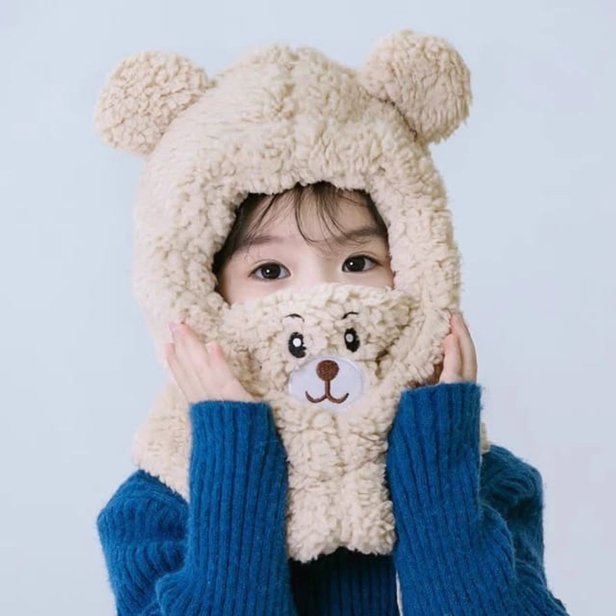 GENERICO - Gorro infantil osito con cubreboca