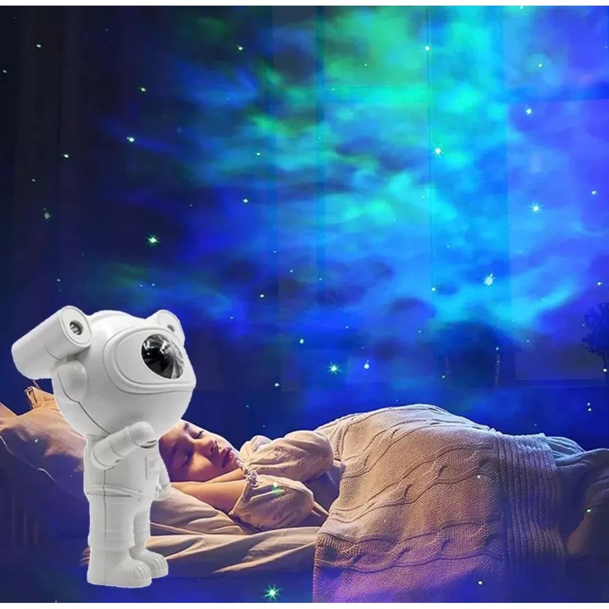 GENERICO - Lampara Parlante Astronauta Proyector De Estrellas Universo