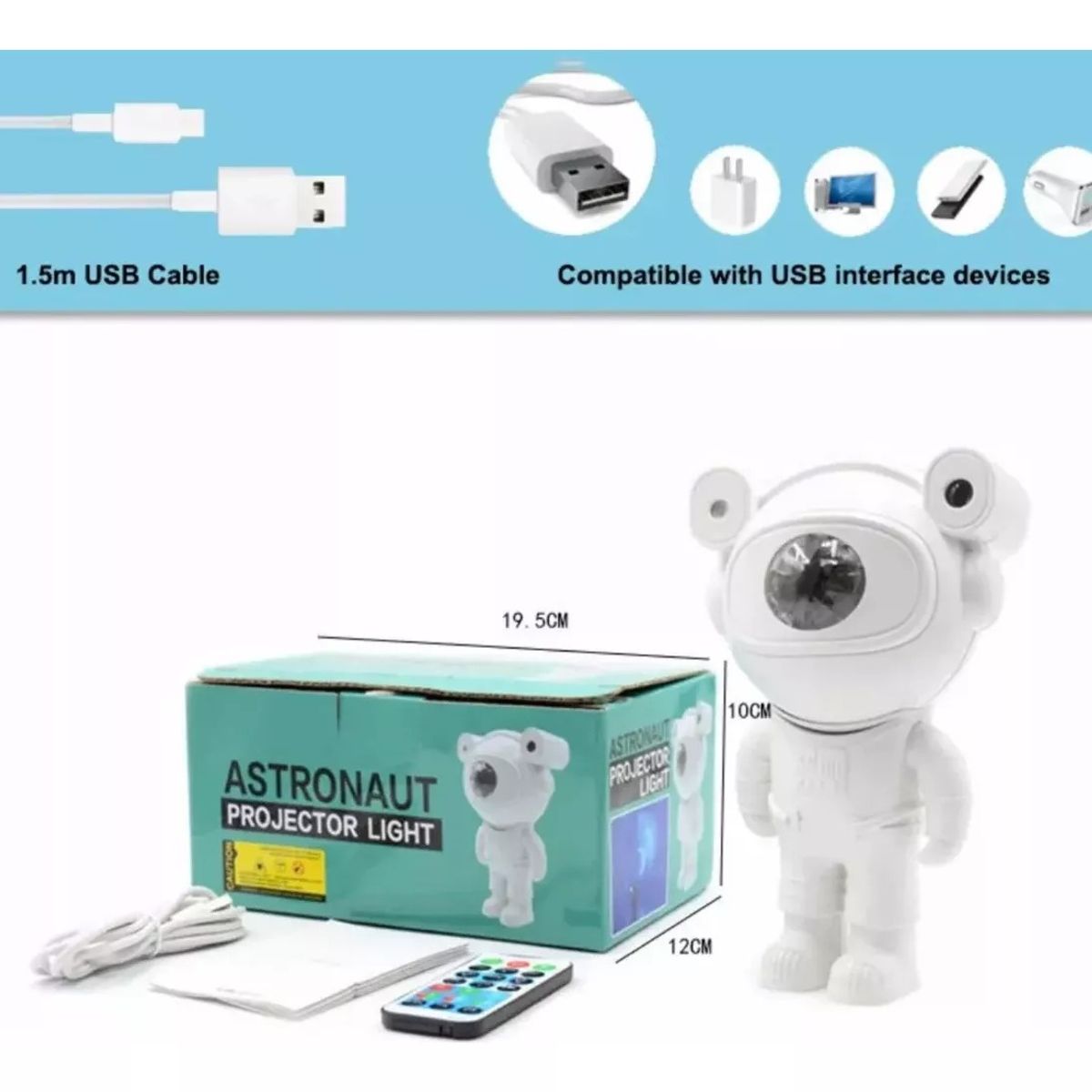 GENERICO - Lampara Parlante Astronauta Proyector De Estrellas Universo