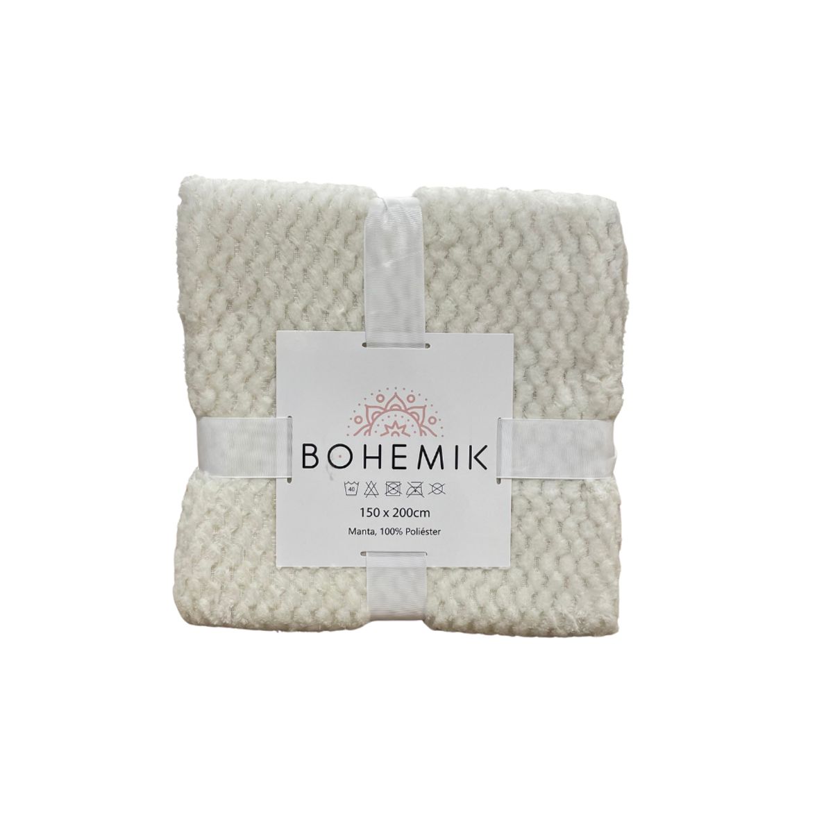 BOHEMIK - Frazada Microfibra White 1 1/2 plaza