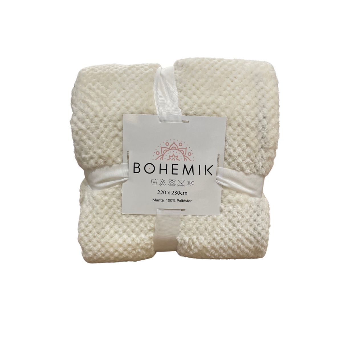 BOHEMIK - Frazada Microfibra White 2 plaza