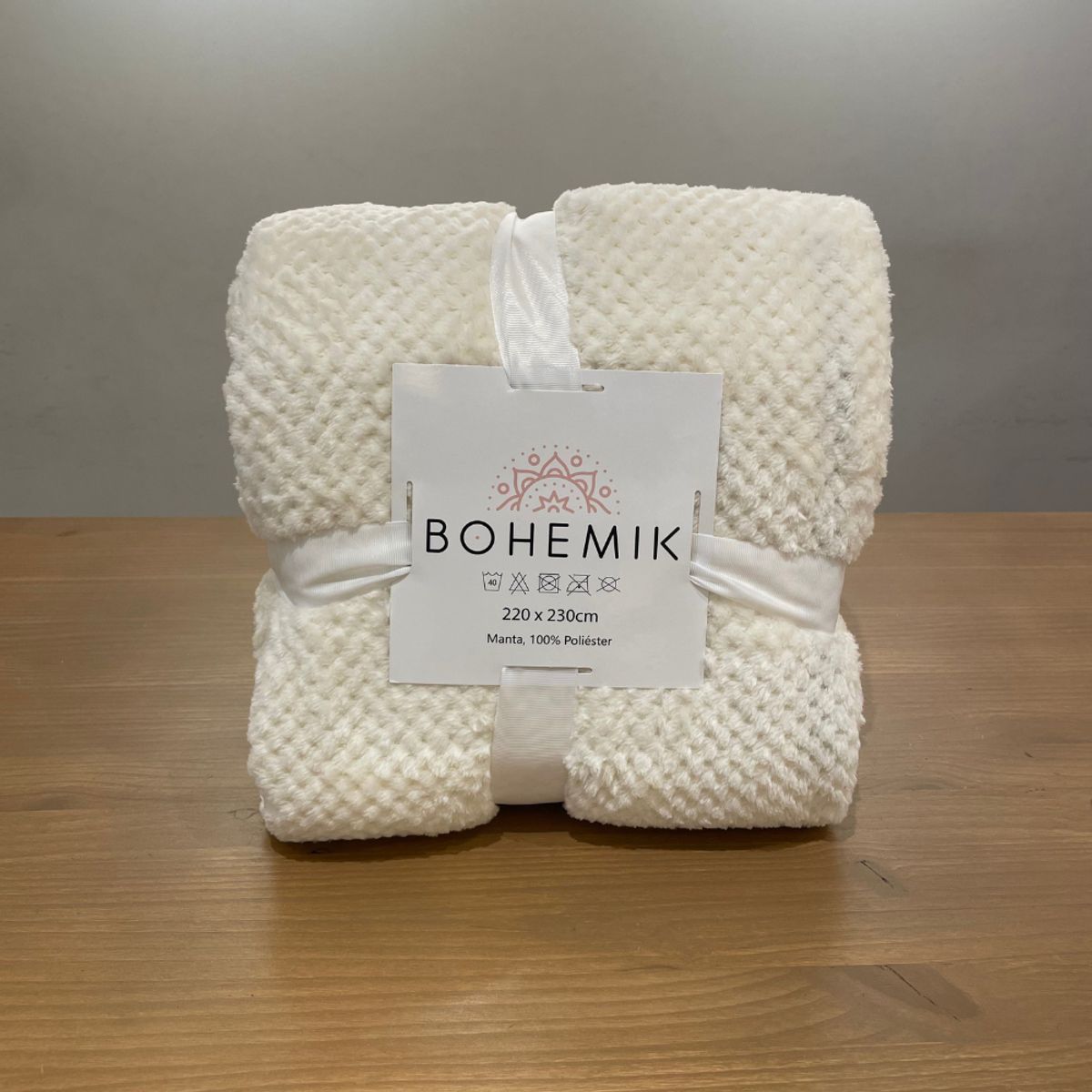 BOHEMIK - Frazada Microfibra White 2 plaza