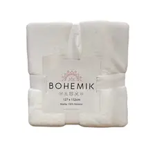 BOHEMIK - Manta Sherpa fleece Dark white