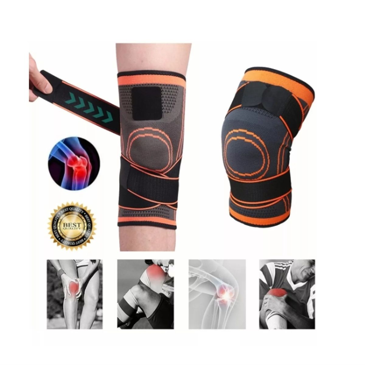 GENERICO - Rodillera Venda Elástica Soporte Compresion Velcro Rodilla