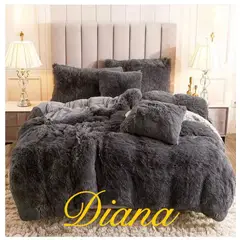 DIANA - COBERTOR PELUDO GRIS OSCURO CON CHIPORRO 2 PLAZA