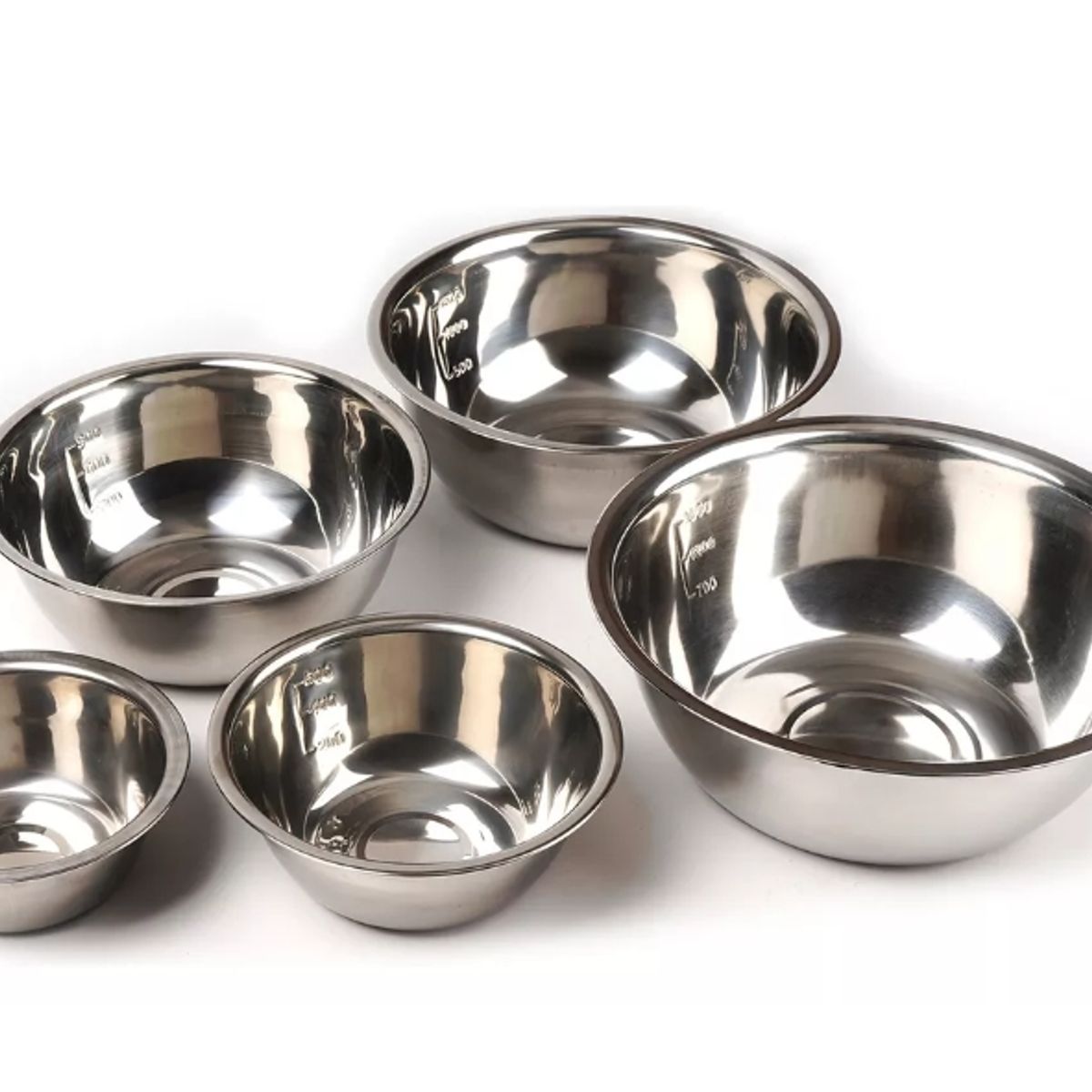 GENERICO - Pack 5 Bowl Pocillo Acero Inoxidable Reposteria Cocina