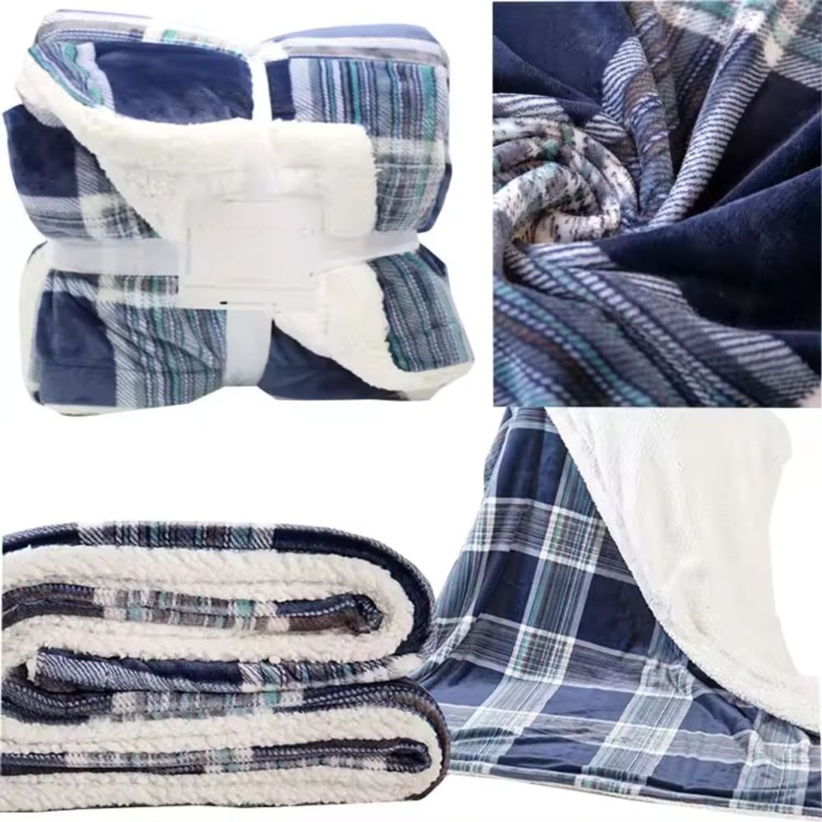 BOHEMIK - Manta Blue Flannel Sherpa