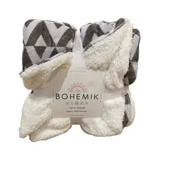 BOHEMIK - Manta Gray Flannel Sherpa