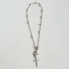 JOYAS VALDES GARCIA - Pulsera denario con cruz plata