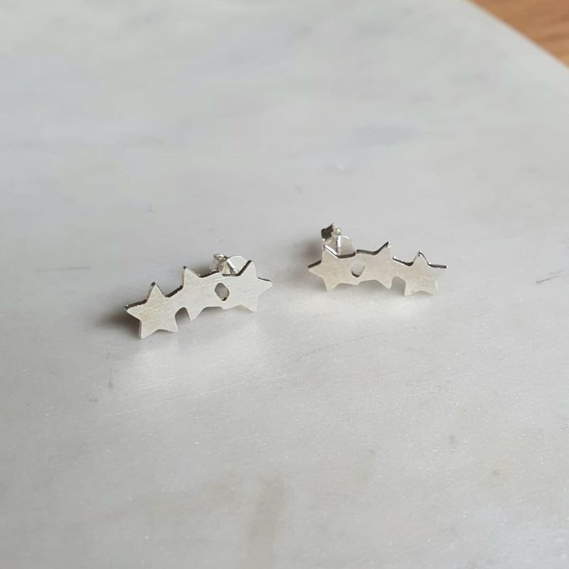 JOYAS VALDES GARCIA - Aros estrella triple