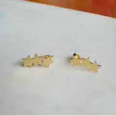 JOYAS VALDES GARCIA - Aros estrella triple