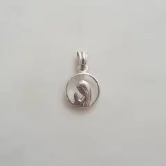 JOYAS VALDES GARCIA - Medalla Virgen Niña cristal y plata 17mm