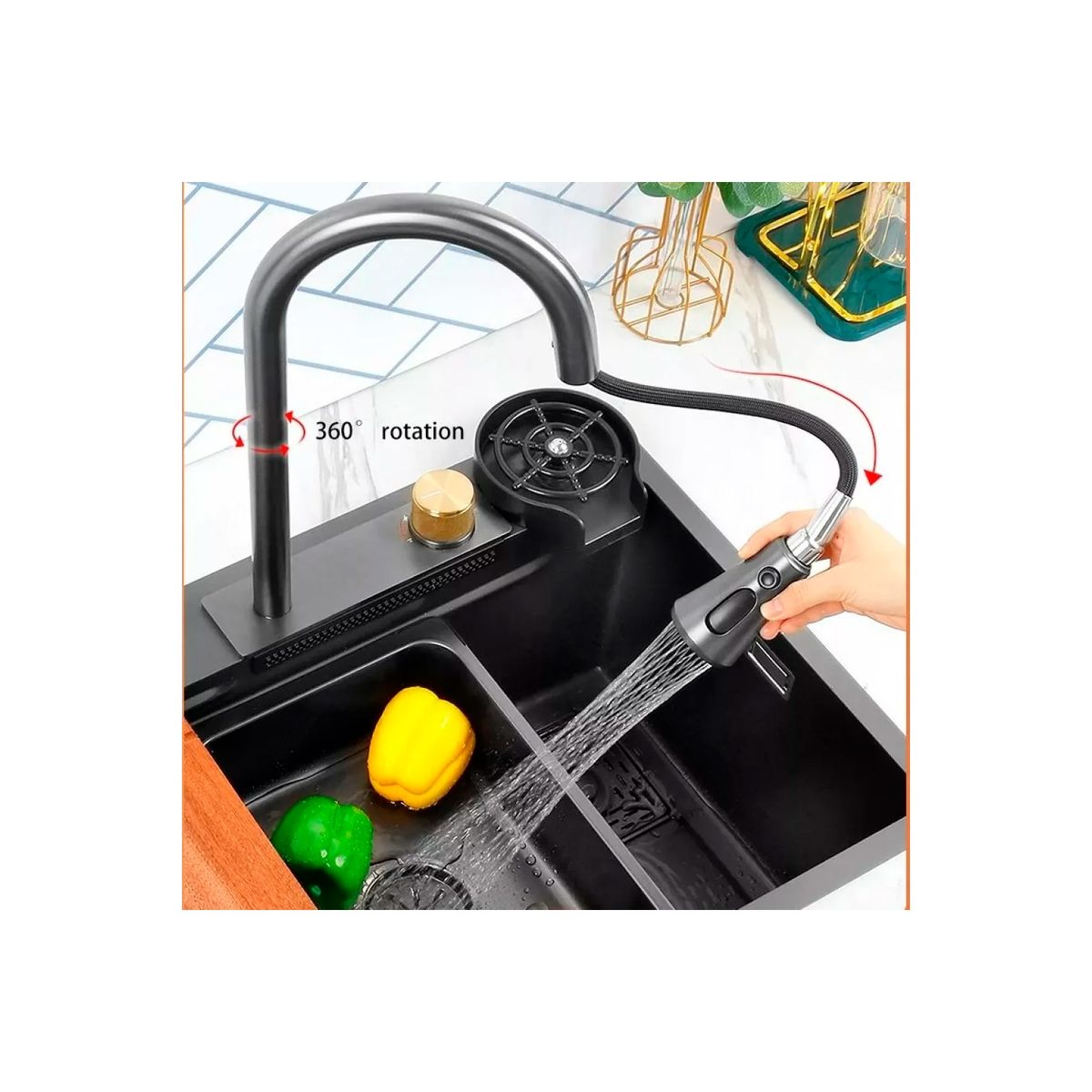 GENERICO - Lavaplatos Multifuncional Cascada Acero Inoxidable 75x45 Cm