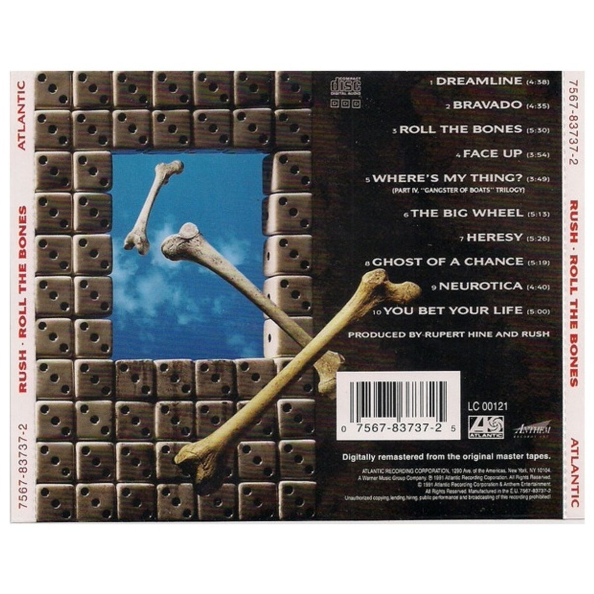 HITWAY MUSIC - RUSH - ROLL THE BONES - CD HITWAY MUSIC