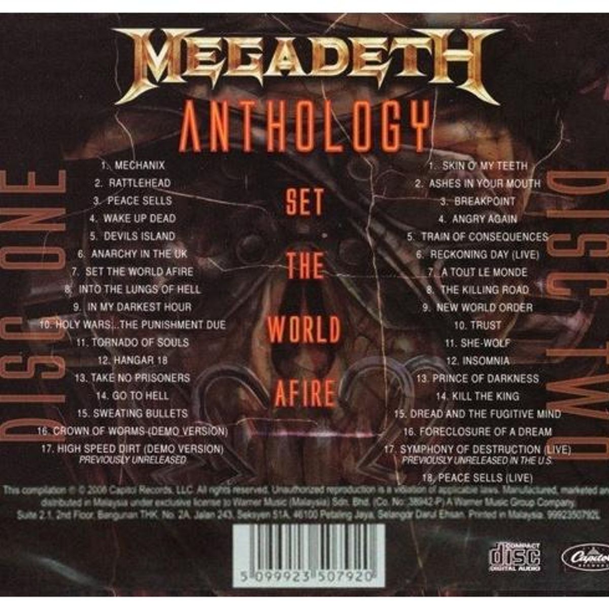HITWAY MUSIC - MEGADETH - SET THE WORLD AFIRE: ANTHOLOGY (2CD) - CD