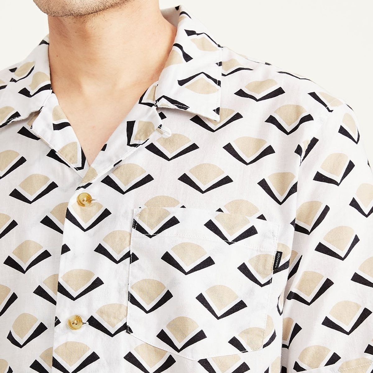 DOCKERS - Camisa Seasonal Camp Collar Relaxed Fit Blanca Dockers