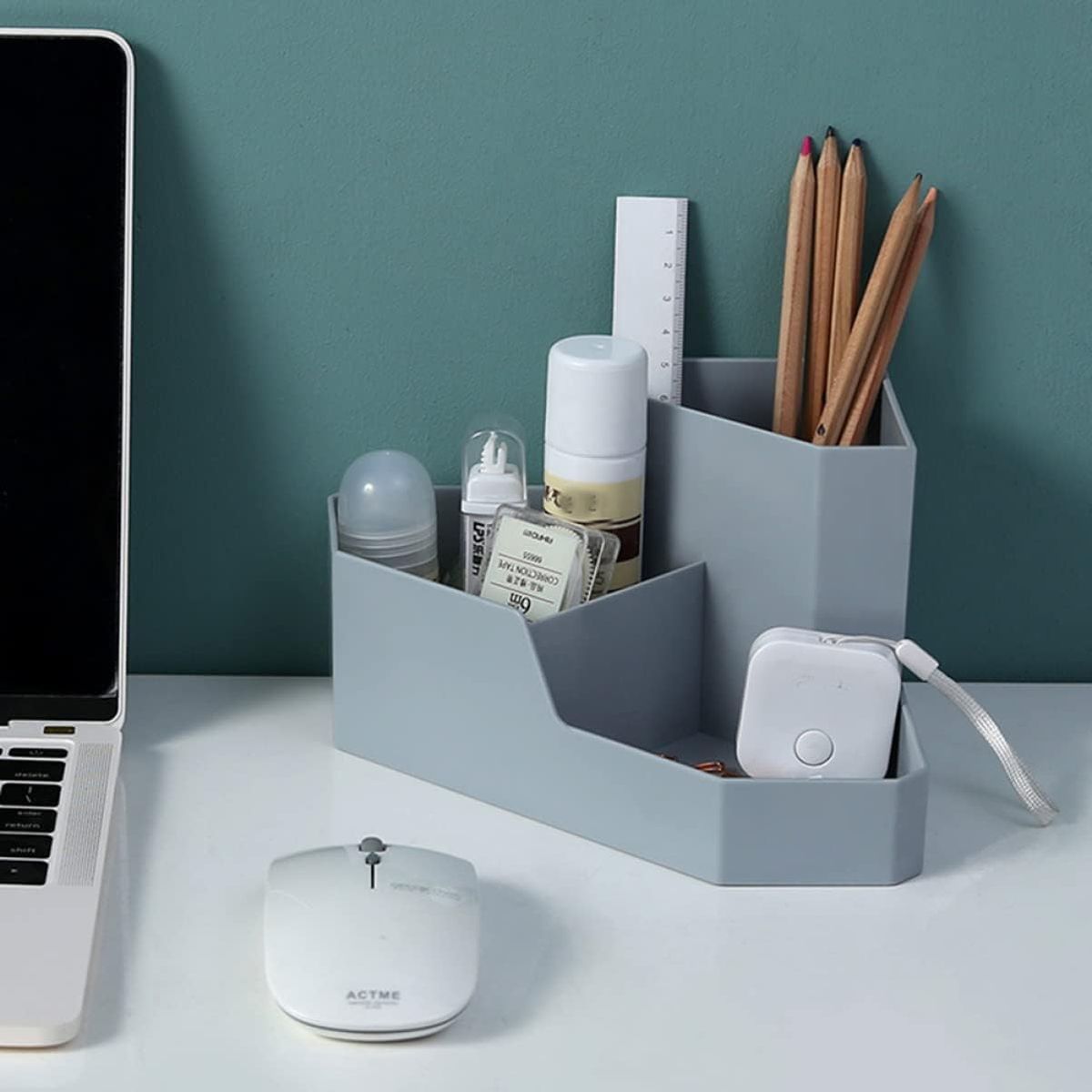 ISOFIT - Organizador Escritorio Esquinero 22x11x17cm Gris Isofit