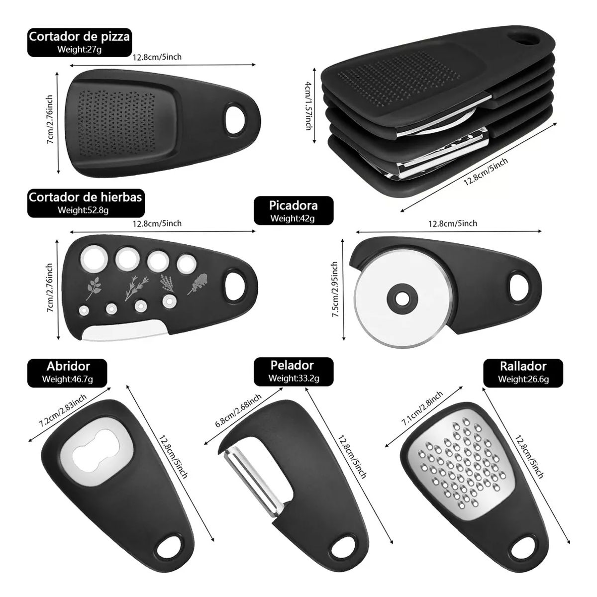 EVERSO - Ralladores Peladoras De Verduras Peladoras De Verduras 6 En 1