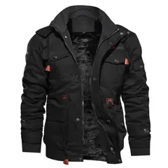 TIOZONEY - Chaqueta con gorro desmontable para hombre