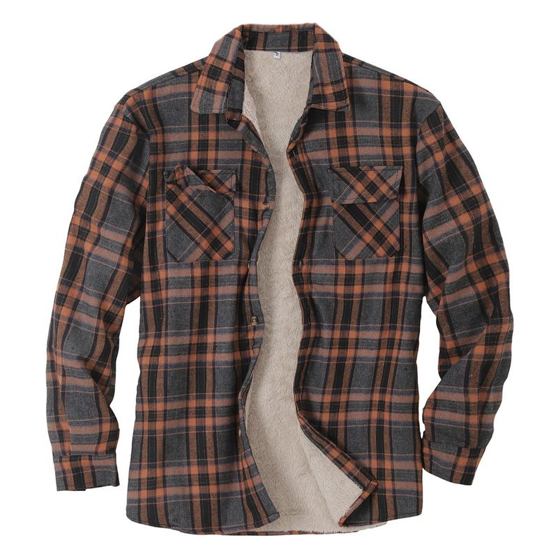 TIOZONEY - Camisa térmica para hombres - Marrón