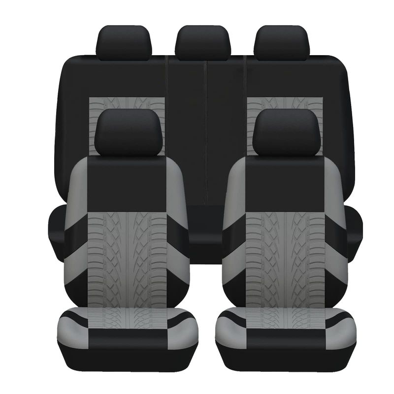 EVERSO - Funda Universal Cubre Asiento Automóvil 9 Piezas Coche Gris