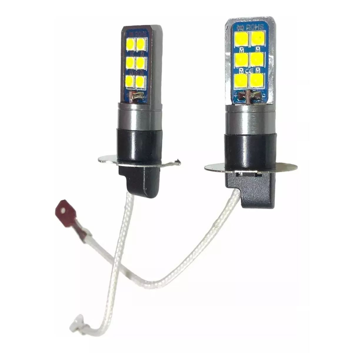 KUANGYE - Ampolleta Led H3 Color Blanco 6000k 12/24v 12 Led El Par