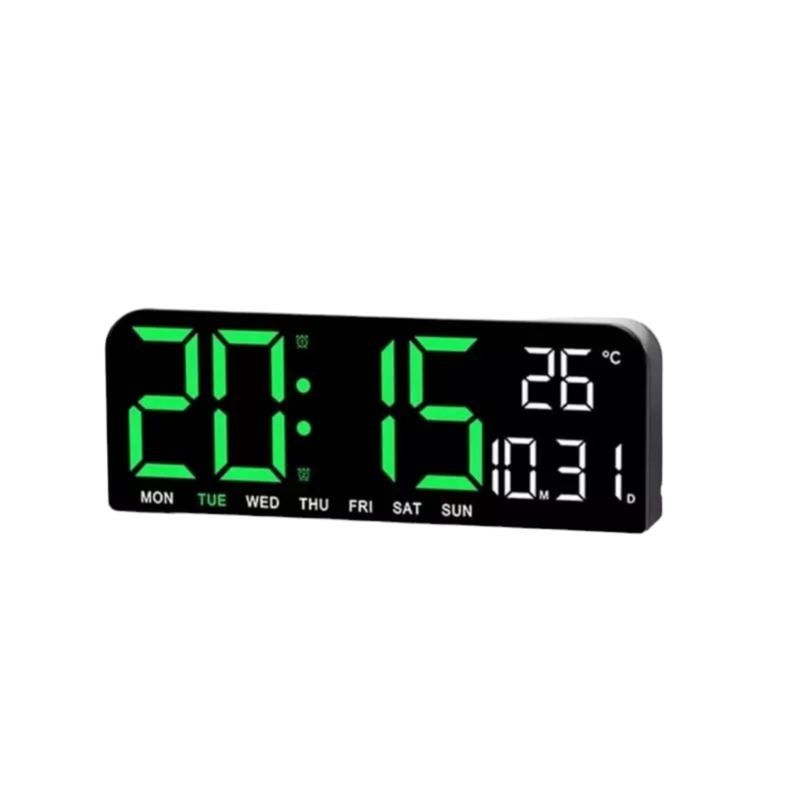 GENERICO - Reloj de Pared Digital Decorativo Pantalla Led Letras VERDES