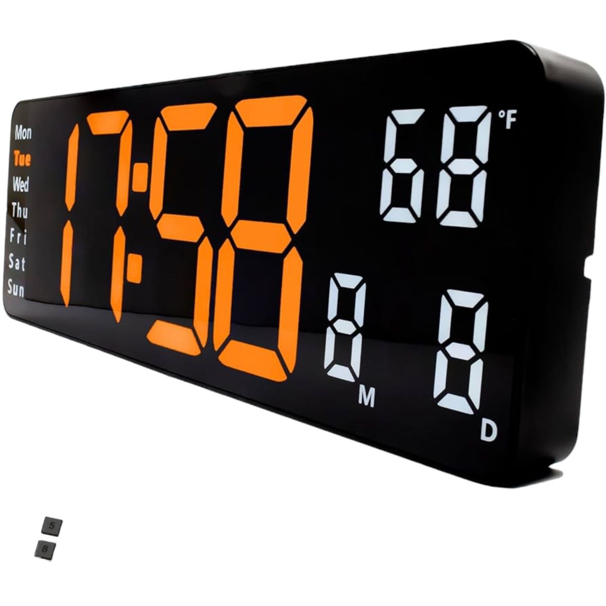 GENERICO - Reloj de Pared Decorativo Pantalla Led Letras Amarillas