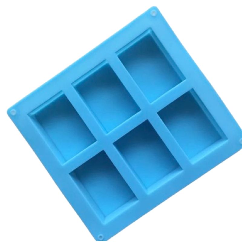 GENERICO - Molde De Silicona 6 Rectángulos Para Jabón Queque Chocolate