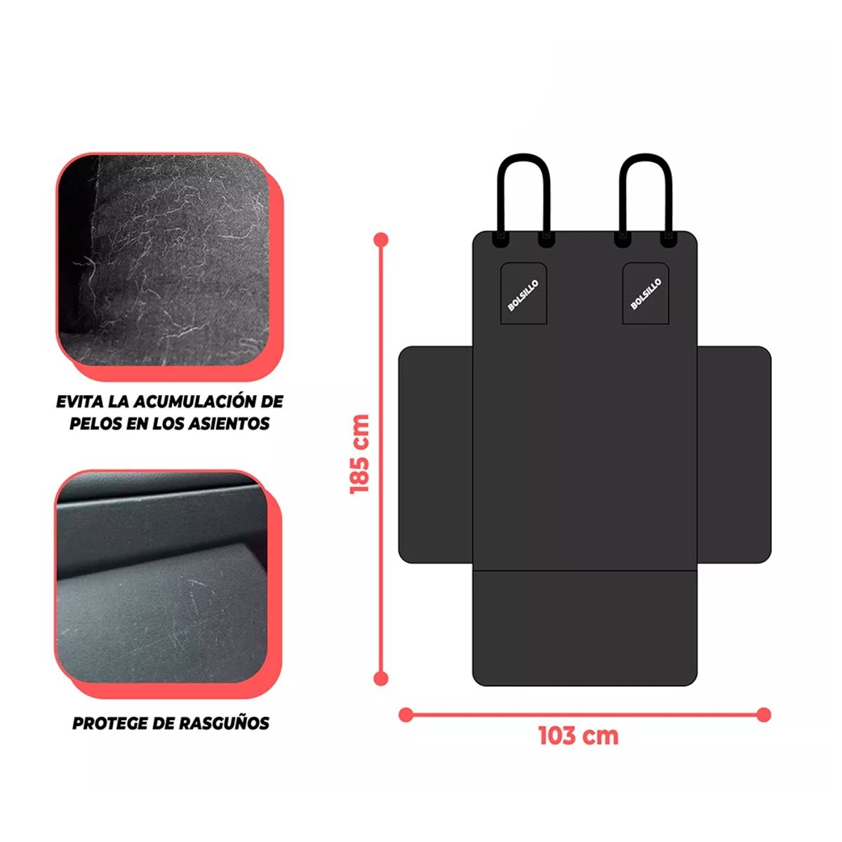 IRM - Funda Cobertor Maletero Auto Para Mascotas  Asiento