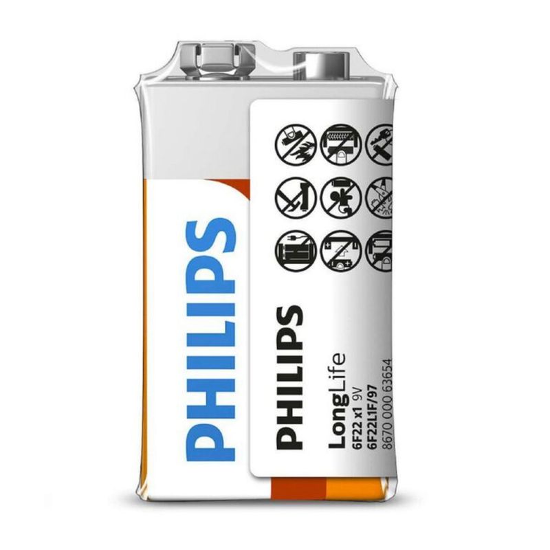 PHILIPS - Pila Cloruro Zinc 9v Termosellado Philips