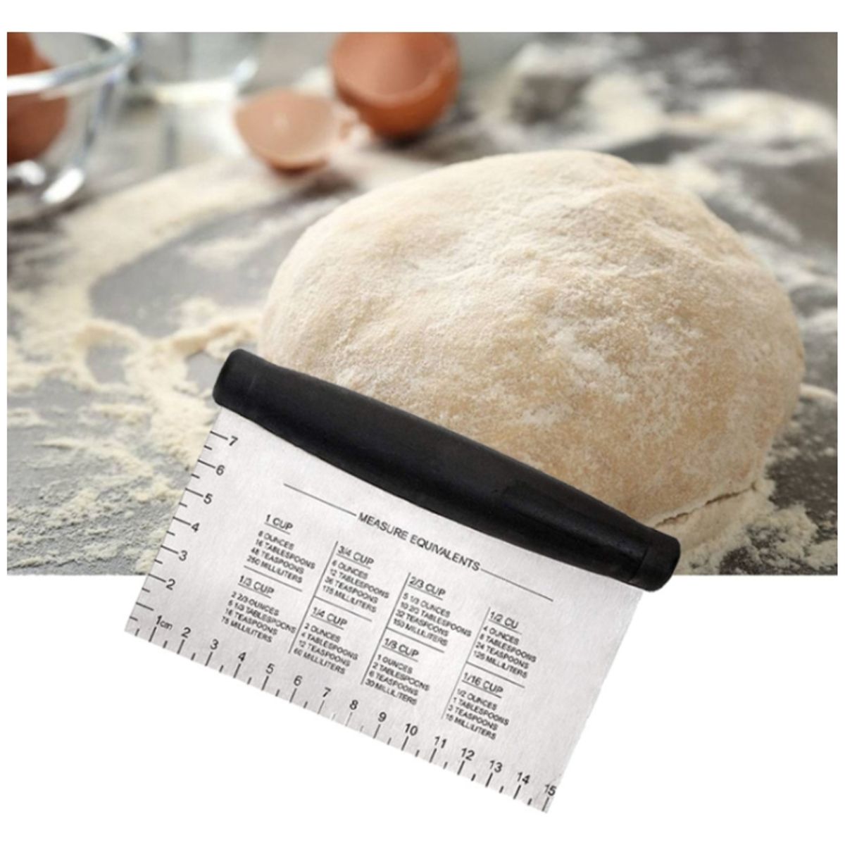 GENERICO - Espátula Cortador Con Medidas Acero Inoxidable Masa Cocina