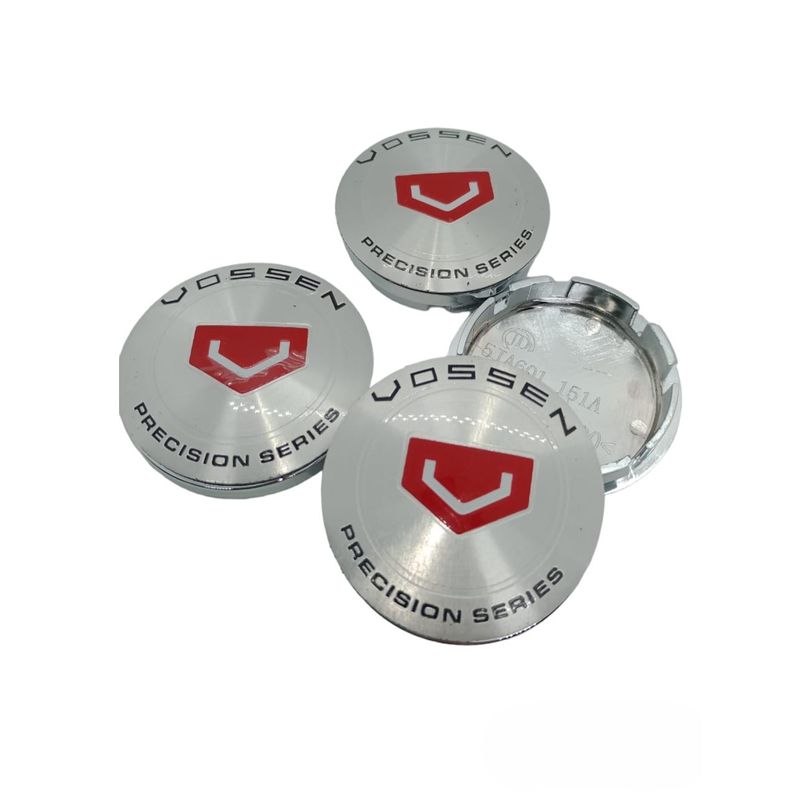 GENERICO - Set X4 Tapa centro Llantas autos 56mm VOSSEN PLATA