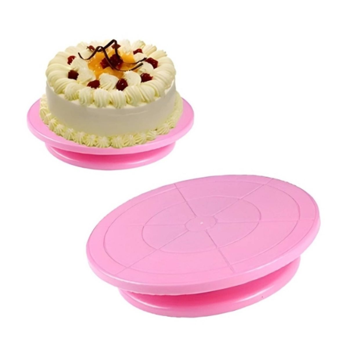 GENERICO - Base Giratoria Para Tortas De 360° Para Decoración 28 cm Rosa