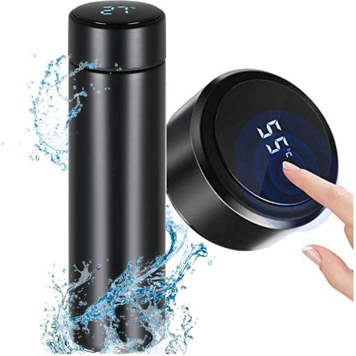 GENERICO - Termo De Agua Botella Con Pantalla De Temperatura Led 500 ML Negro…