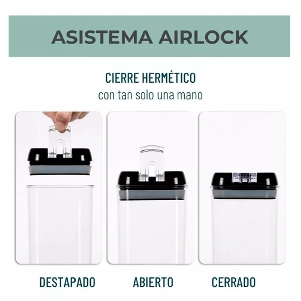 GENERICO - Set De 5 Envases Herméticos Recipientes De Diferentes Tamaños