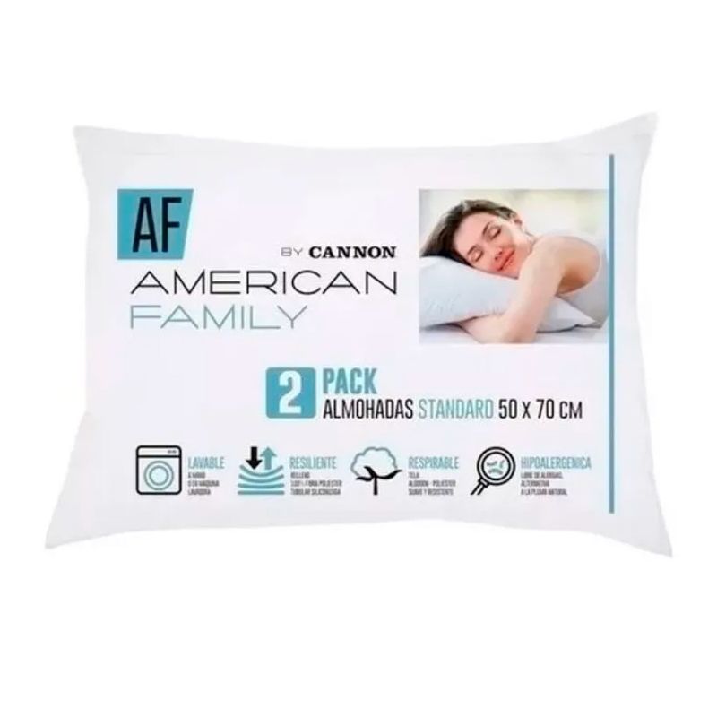 CANNON - Almohadas Cannon ( Set De 2 ) American Family 50x70 Original