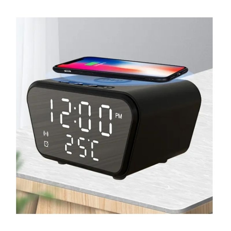 GENERICO - Reloj Digital Despertador Con Carga Inalámbrica Para Celulares