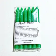 GENERICO - Pack 6 velas color verde