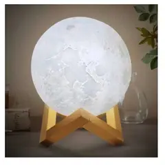 GENERICO - Lampara Lunar Led 3D Cambia De Color Con Un Toque
