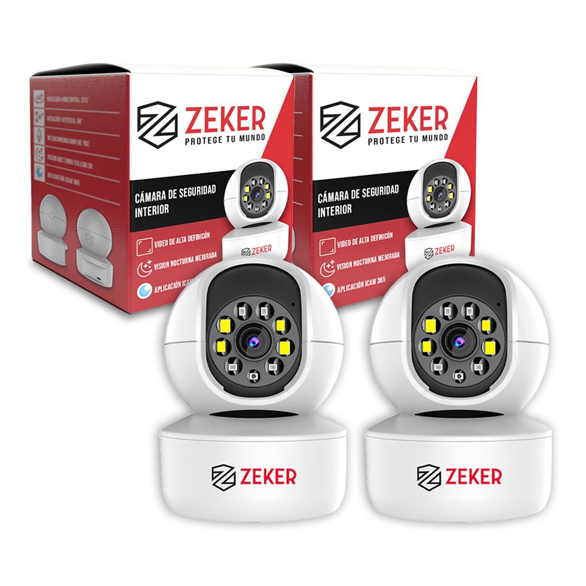 ZEKER - Pack x2 Cámara De Seguridad Interior Wifi IP Zeker 2MP 5G