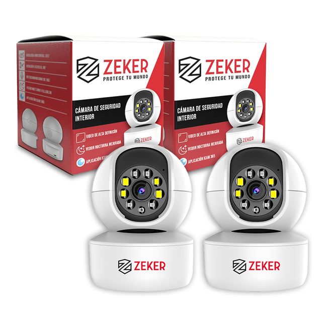 ZEKER - Pack x2 Cámara De Seguridad Interior Wifi IP Zeker 2MP 5G