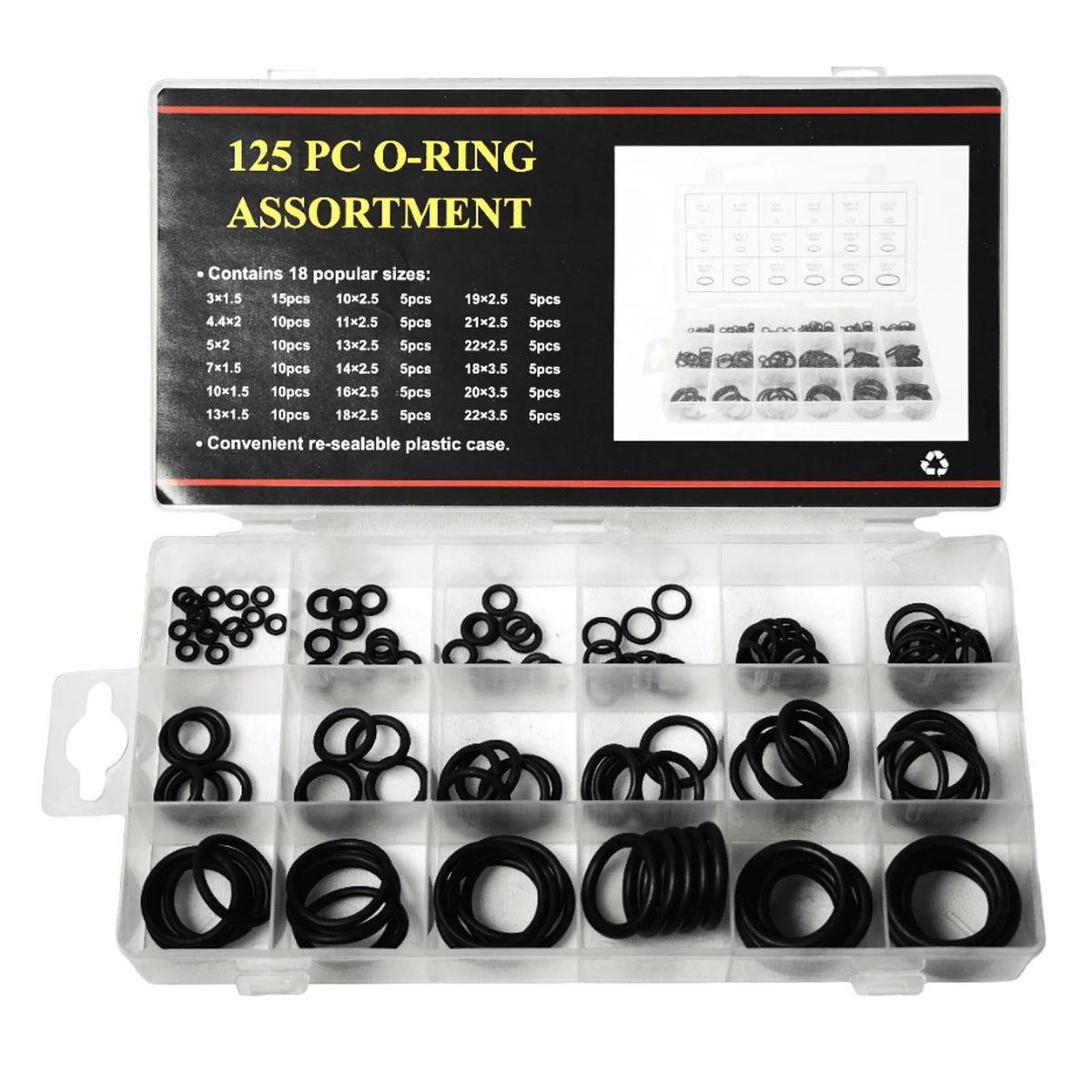 GENERICO - Set Goma Oring 125 Piezas