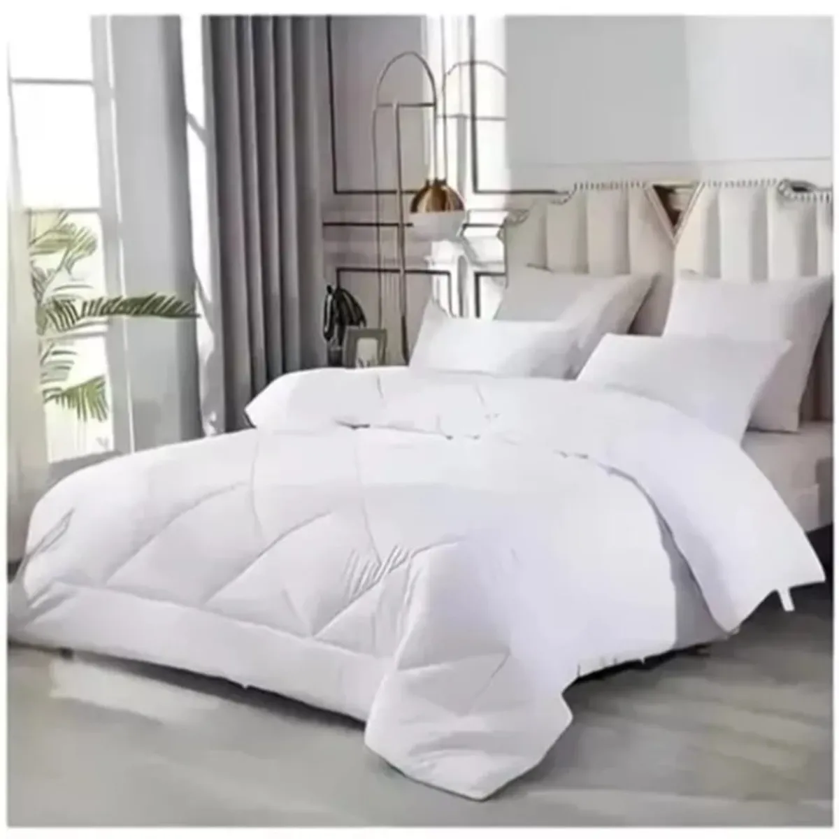 GENERICO - Edredon Plumon Nordico de Seda 2 plazas Blanco