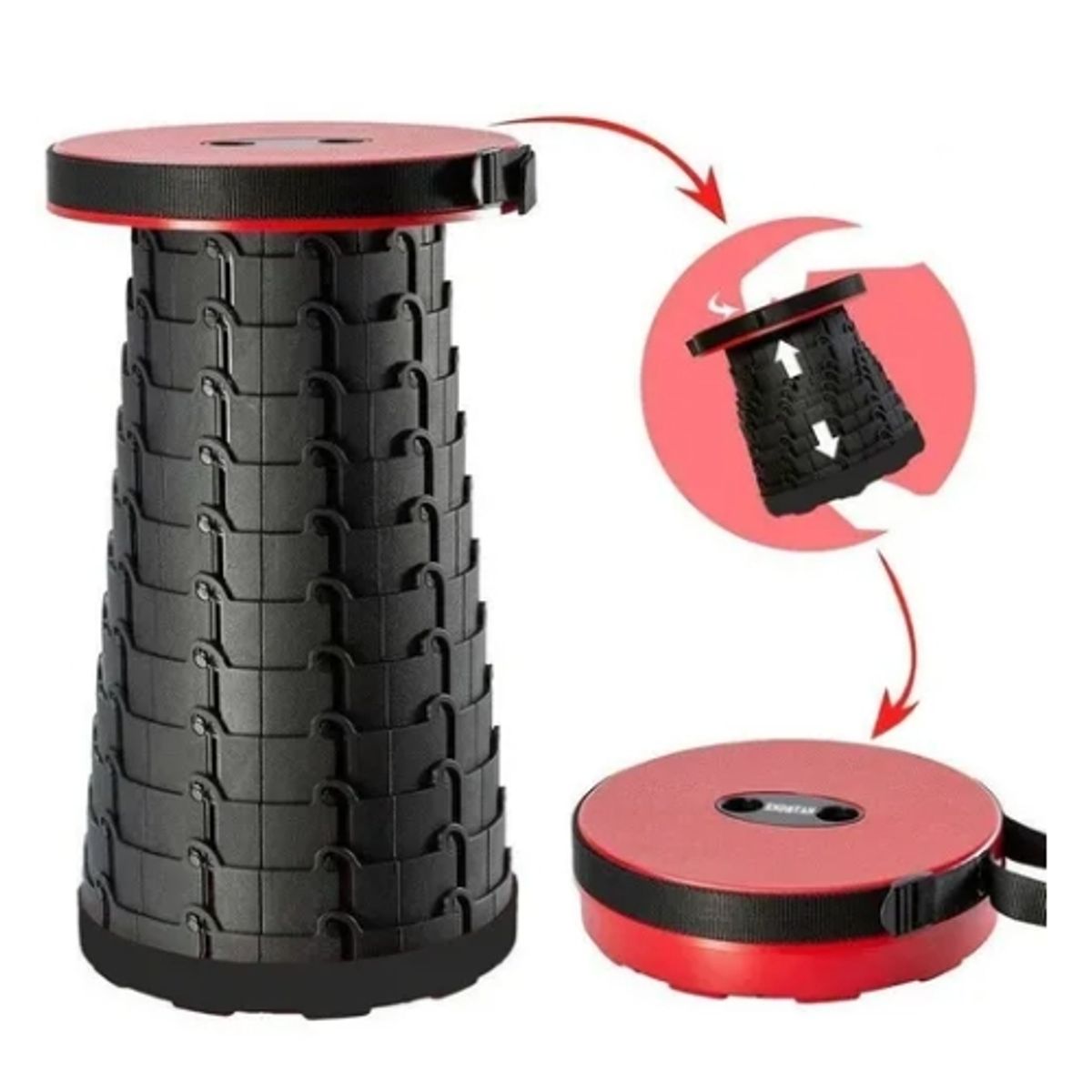 GENERICO - Silla Retráctil Taburete De Camping Ajustable Plegable Portátil