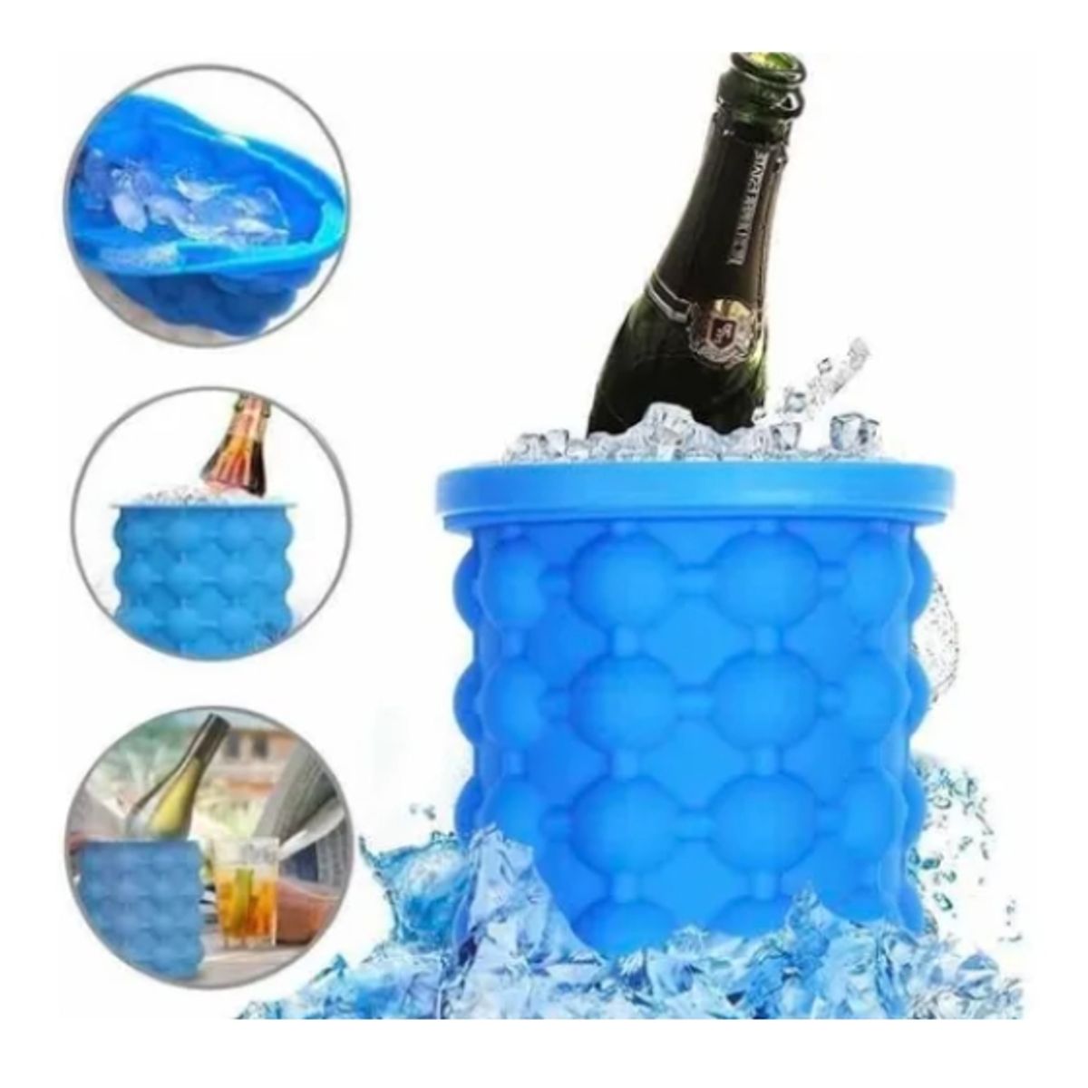 GENERICO - Cubetera Hielera De Silicona Con Tapa Para Almacenamiento De Hielo