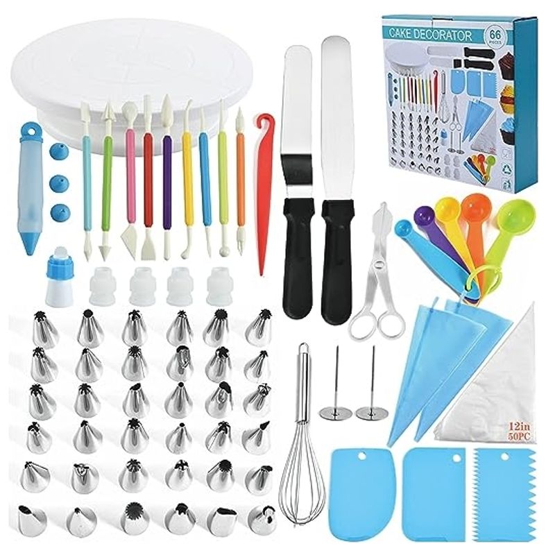 GENERICO - Kit De Decoración De Pasteles De 66 Piezas Con Soporte Giratorio