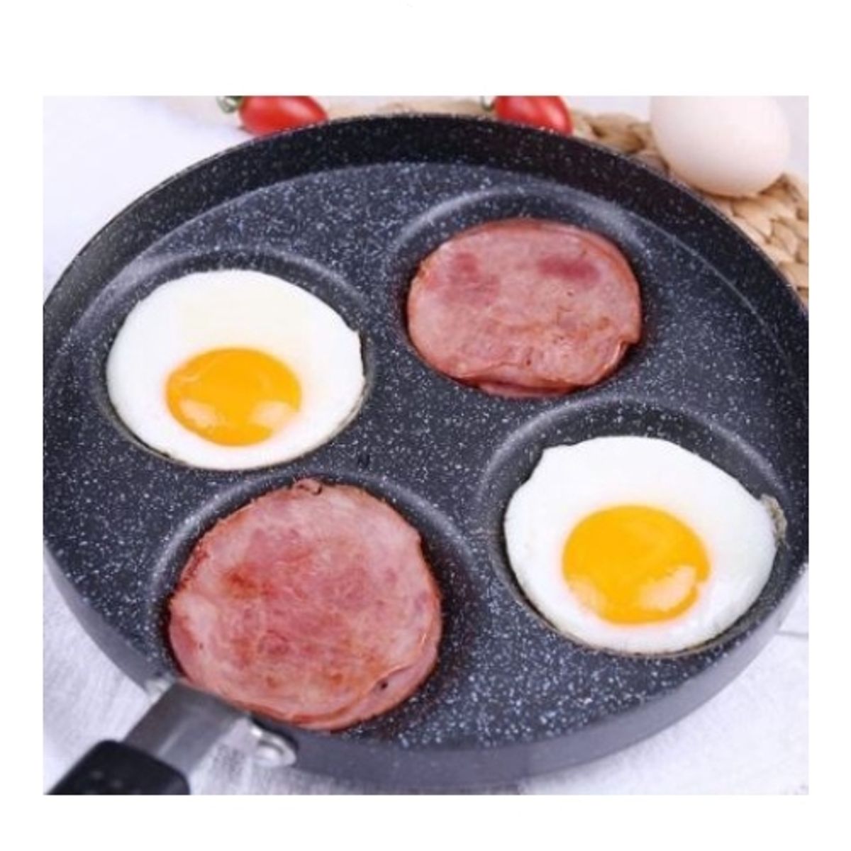 GENERICO - Sartén Para Huevos De 4 Agujeros Antiadherente Para Omellette