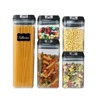 Juego De 5 Recipientes De Almacenamiento De Alimentos Herméticos